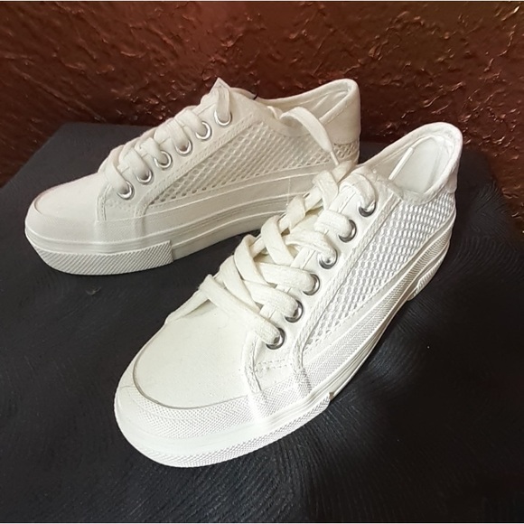 Zara white platform canvas sneakers size US 6.5 NEW - Picture 7 of 11
